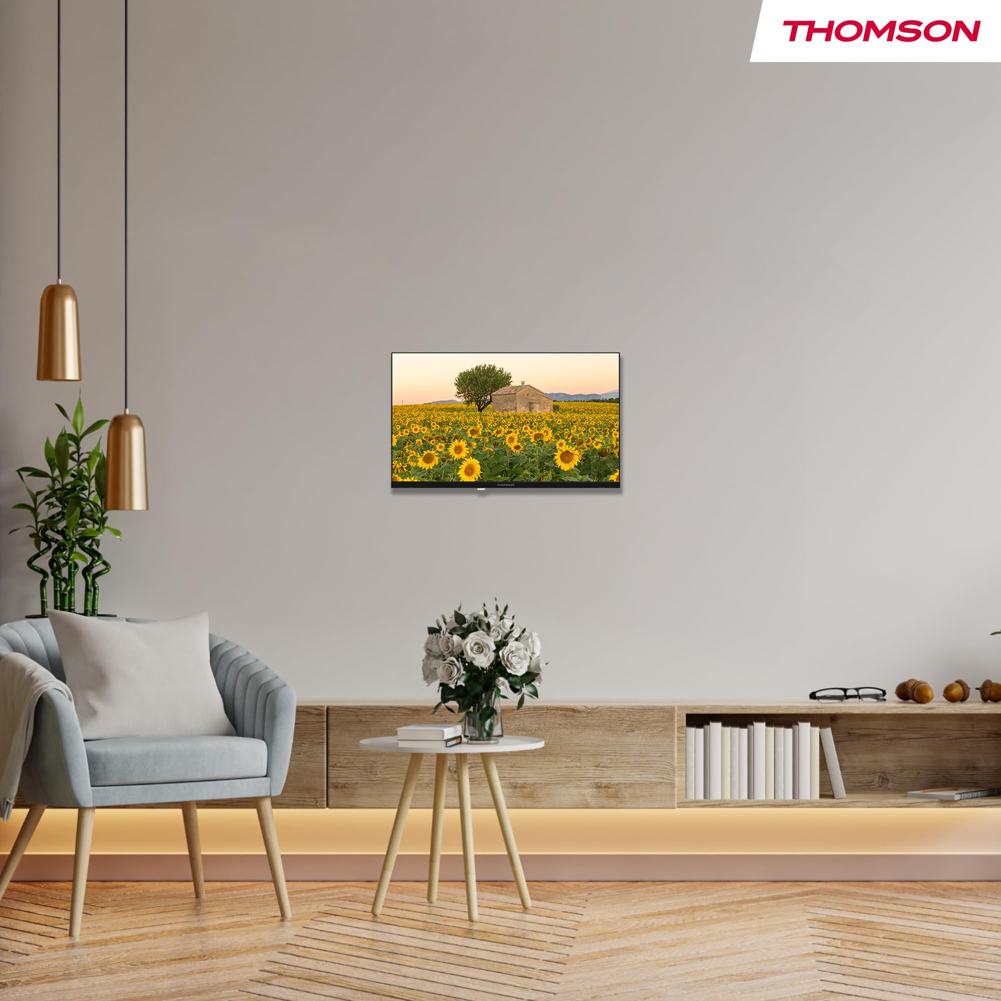 THOMSON 32 Pouces (80 cm) LED HD Smart Android TV, Google Assistant, Wi-FI, Dolby Digital, Bluetooth, Triple-Tuner (Câble-Satellite-Antenne), HDMI, CI, A Panneau- 32HA2S13