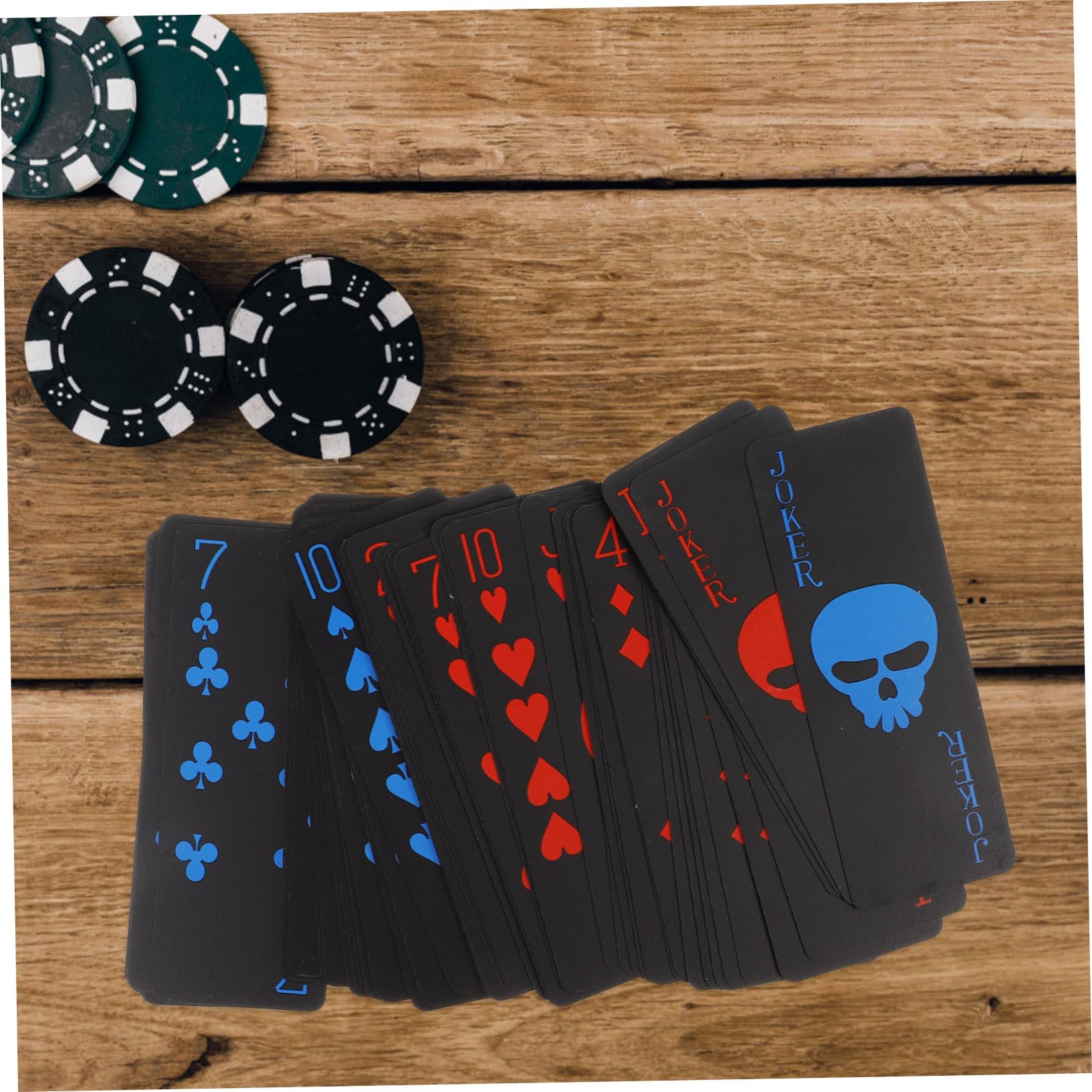 VICASKY Pokerkartenspiel für Halloween Feier aus PVC, Schwarz Matt