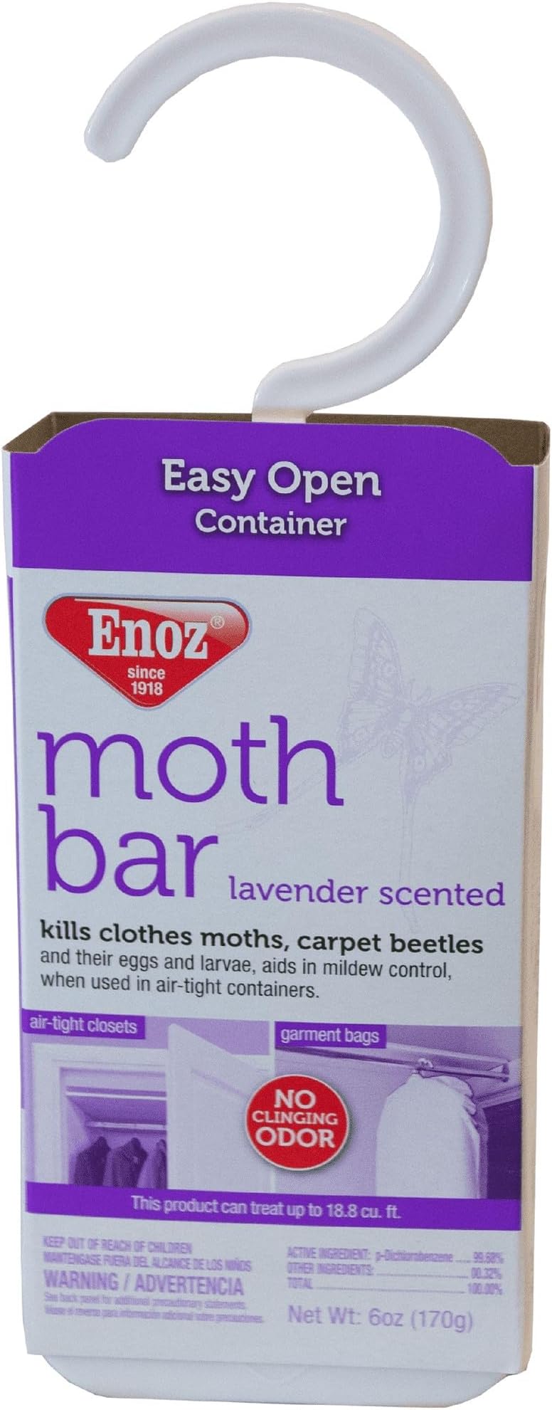 Enoz 6OZ Moth Bar/Hanger - Pack of 6