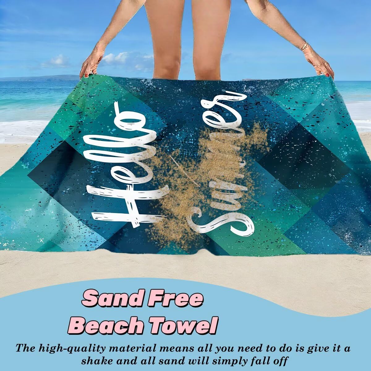 Ręcznik plażowy XXL, 90 x 180 cm, zestaw 2 szt., z mikrofibry, ręcznik plażowy, letni, szybkoschnący, do sauny, fitness, bez piasku, ręcznik plażowy, do sauny, duży ręcznik kąpielowy, prezent dla