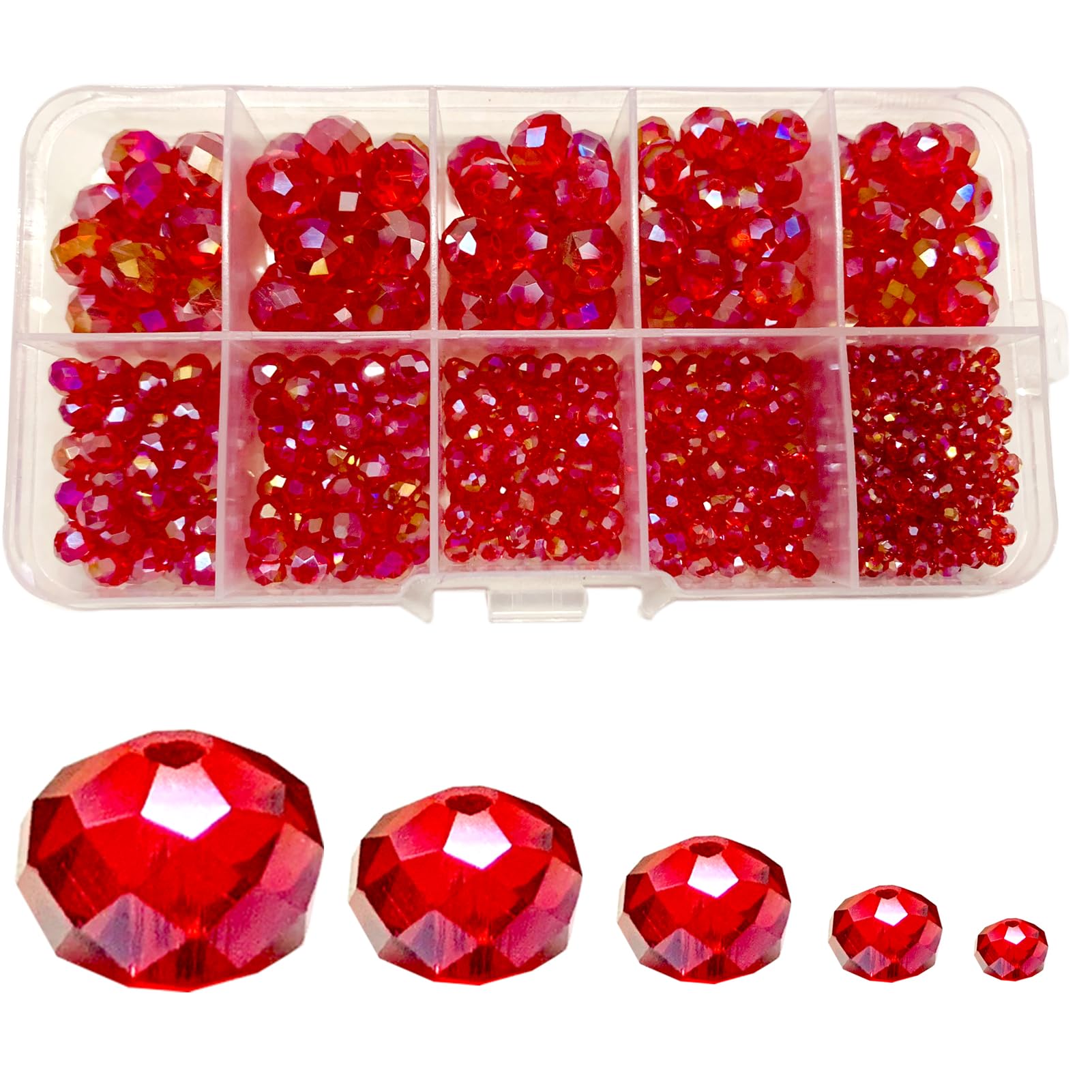 FAPUMOE 800pcs Faceted Glass Beads