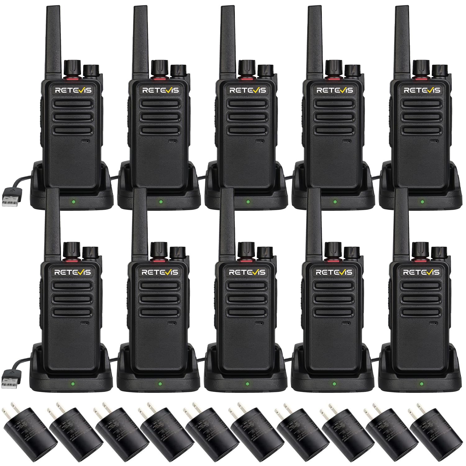 Photo 1 of Retevis RT68 Adults Walkie Talkies, Portable FRS Two-Way Radios (10 Pack)