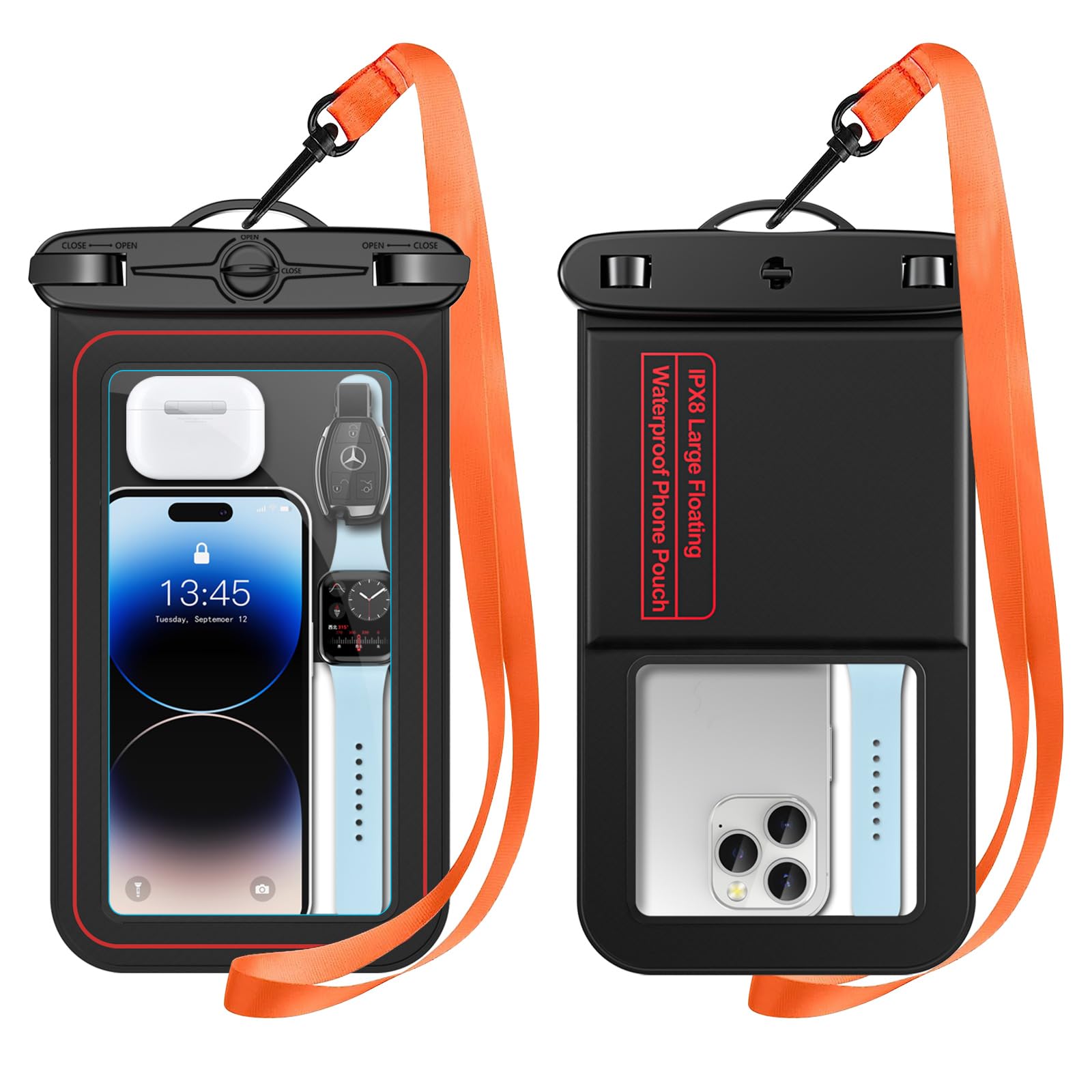 Waterproof Phone Pouch, IPX8 Waterproof Phone Case for iPhone 17/16/15/14/13/12/11/SE Series, Cell Phone Dry Bag for Beach & Cruise Essentials,
