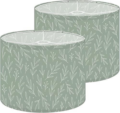 Miniatura 18 de Lamp Shades Set of 2 Floral style 70s groovy daisy flowers Retro floral naive design Style Drum lampshades for Floor Lamps Table Lamps Pendant Light