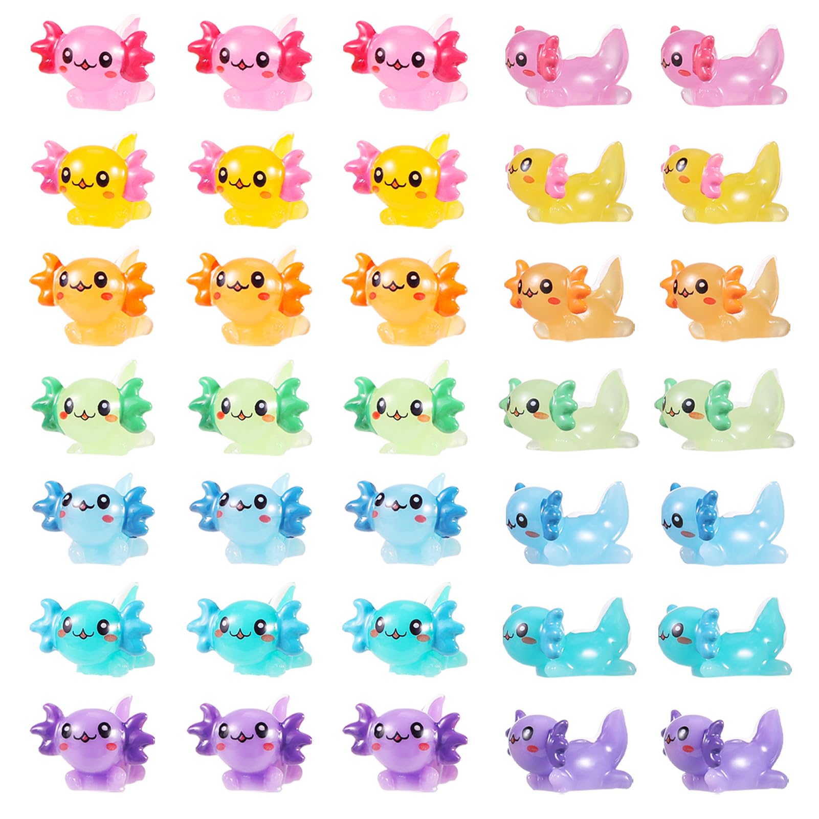 35 Pcs Mini Resin Axolotl, Tiny Axolotl Miniature Figures Toy