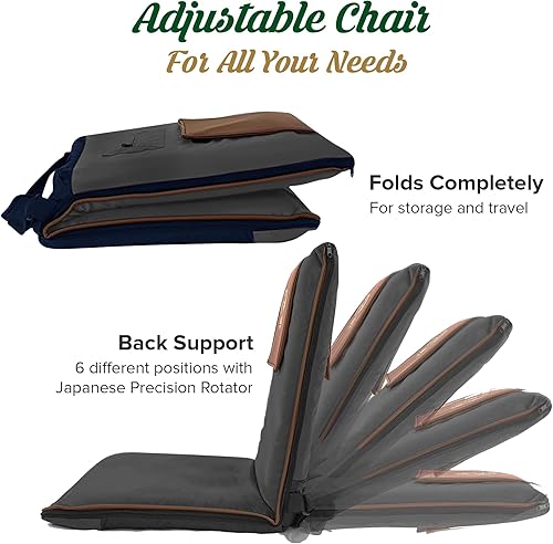 Miniatura 6 de Silla de meditación japonesa con respaldo para adultos, silla de meditación premium con respaldo ajustable y plegable para sentarse, yoga y juegos,