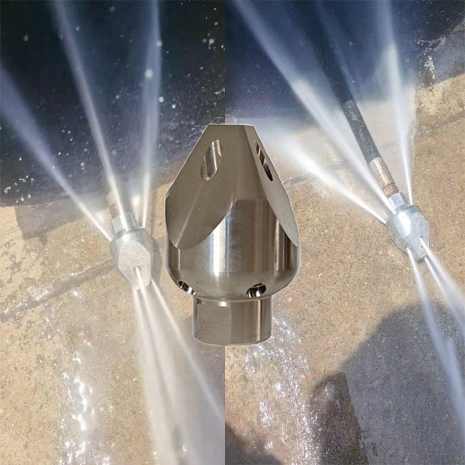 para Limpieza de Rociadora para Desagüe Conector Rápido de Alta Presión Diseño Compacto en Acero Inoxidable, Delantero 3 Trasero 5, 6.1 Cm X 3.9 Cm