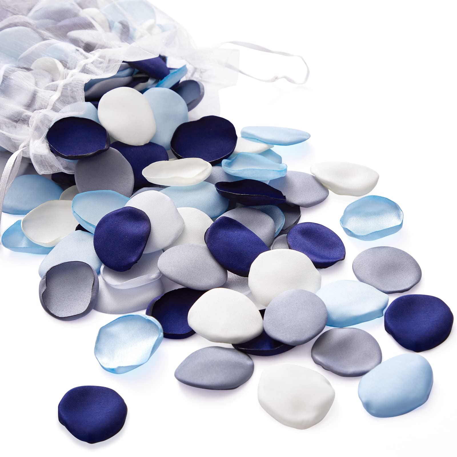 Serwalin 300Pcs Silk Rose Petals Flower Petals for Valentines Day Dusty Navy Blue Petals Flower Girl Petals for Weddings Proposal Flower Girl Basket