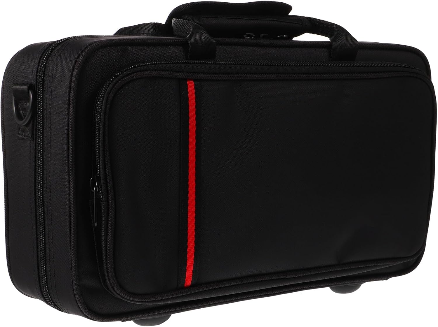 Toddmomy Portable Clarinet Case with Zipper, Black Leather Anti-pressure Clarinet Bag with Double Strap, Oxford Fabric Music Instrument Storage for Travel and Performance