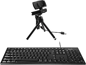 Macally Mac Wired Keyboard and a 1080P Webcam with Tripod, Never Deal with Problematic Lighting Again!