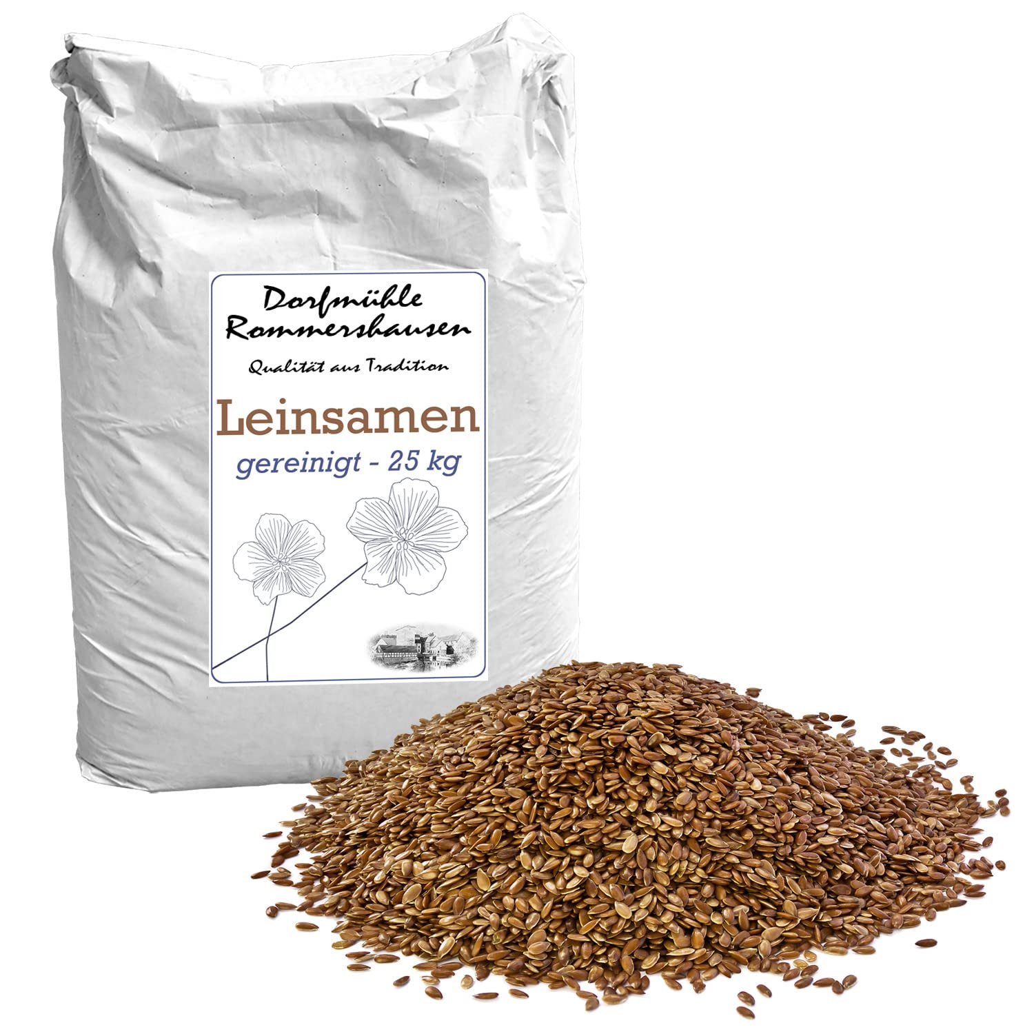 Cereali integrali Naturali di Semi di Lino Cuscini riscaldanti 0,5-30 kg Additivo per mangimi per Cavalli Uccelli Pollame Selection DML, Peso:25 kg