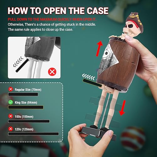 Miniatura 6 de SOMGEM Divertido dispensador de bromas, regalos de broma, extraño capitán pirata en el estuche de madera para decoración del hogar de fiestas,