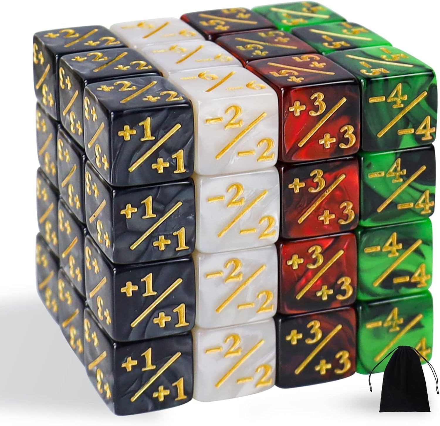 48 Pieces MTG Dice Counters, Magic The Gathering Glitter Sparkle, Starry Marble D6 Dice Cube Compatible with MTG, CCG, Card Gaming Accessory, 4 Colors