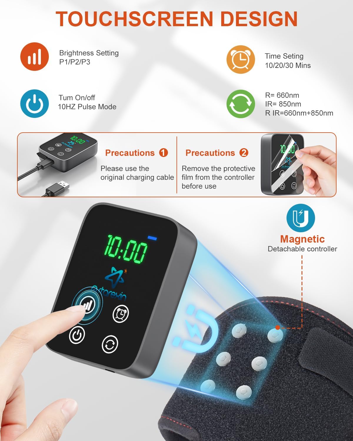 Red Light Therapy Knee Brace Wireless Rechargeable with Pulse & Heating Modes, 660nm & 850nm Near-Infrared Light for Knee, Elbows & Shoulders Ideal for Elderly & Athletes FSA HSA Eligible - Image 3