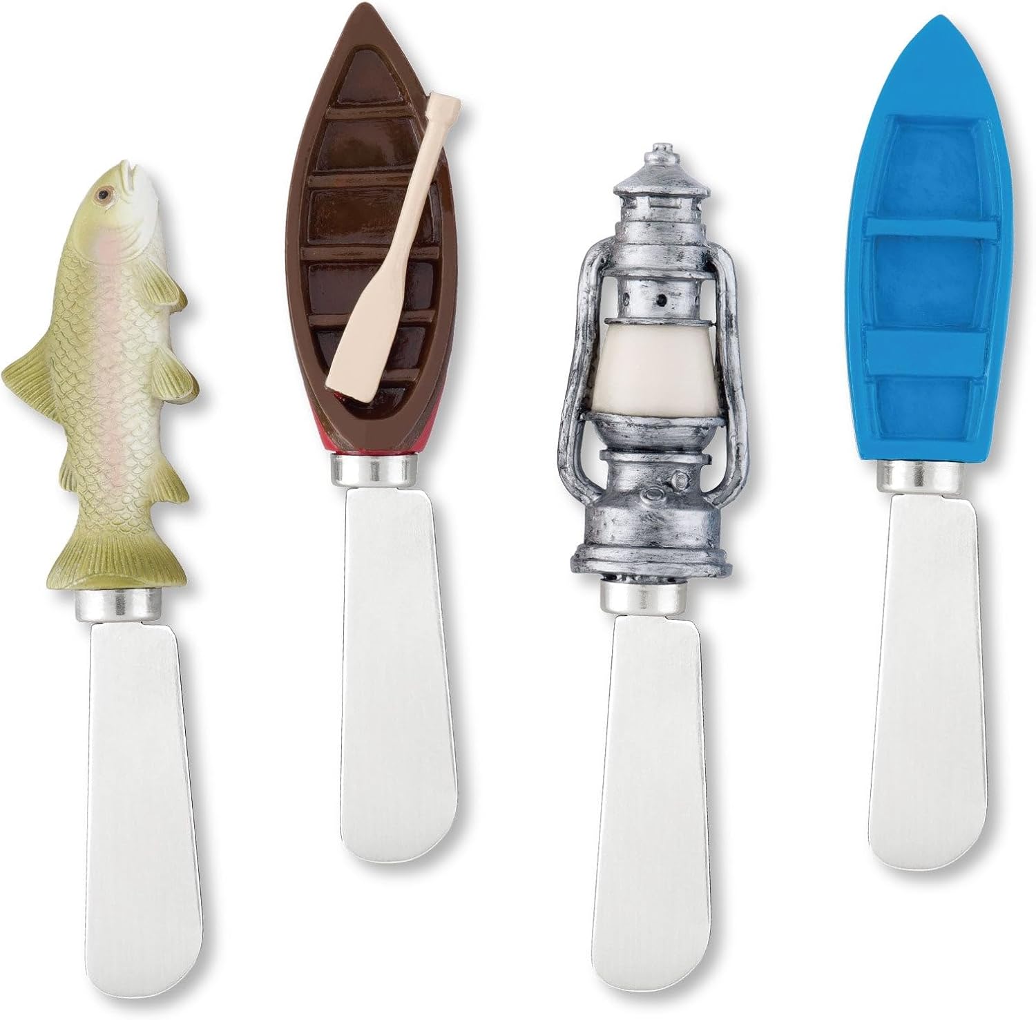 Supreme Housewares Starfish Cheese Spreaders, Hand-Painted Resin Handles with Stainless Steel Blades for Spreading Cream Cheese, Butter, Jam, or Sandwich, Set of 4
