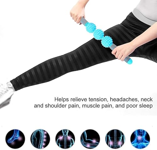Miniatura 6 de Muscle Roller Stick - Palo de yoga para yoga, rodillo muscular, celulitis, bola puntiaguda para espalda, brazos, pierna y hombro