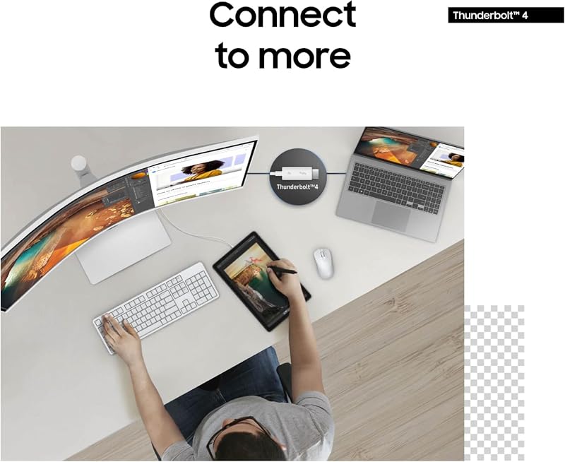 Samsung 34” ViewFinity (S65TC) Ultra-WQHD 1000R Curved Computer Monitor | 100Hz, HDR10, AMD FreeSync, Thunderbolt 4, Height Adjustable Stand, Built-in Speakers, Eye Care (LS34C650TANXGO) image 5