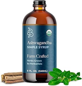 Sponsored Ad - Bluestem Botanicals Organic Ashwagandha Simple Syrup, 8 oz, Cocktail and Mocktail Mixer for Drinks, Non-Alcoholic