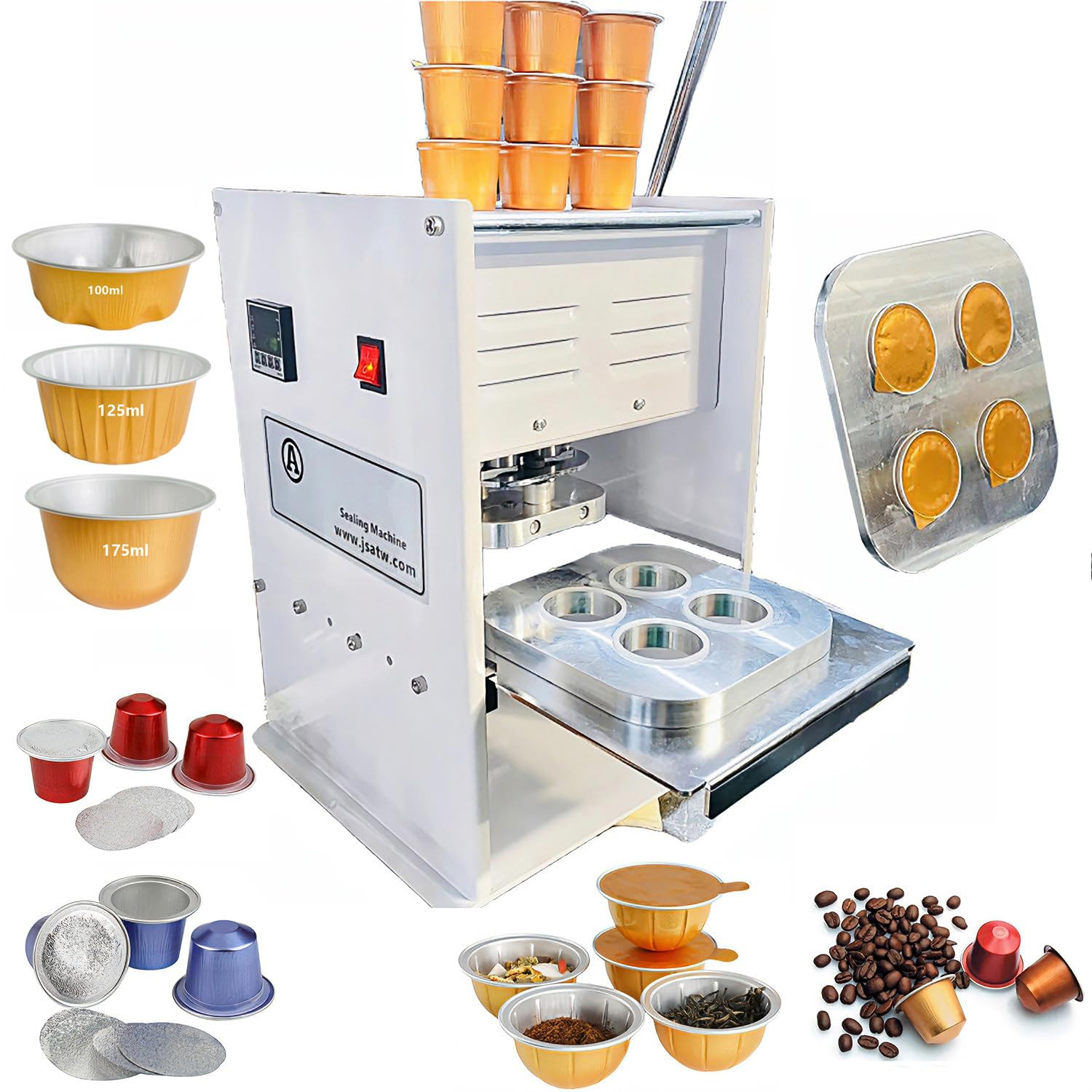 Manual Heat Sealing Machine With Metal Housing For Food Packaging And Cafes (100Ml)