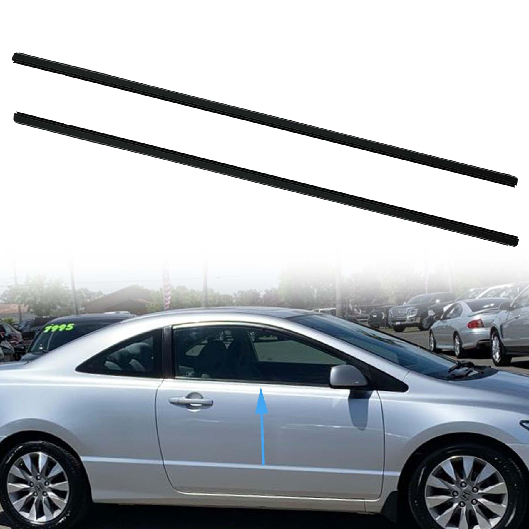 72410-SVA-A01ZA Weatherstrip Window Moulding Trim Seal Belt Fit for Honda Civic Coupe 2D 2006-2011 Replace 72450-SVA-A01ZA