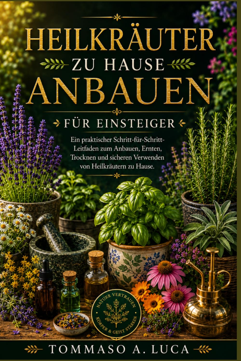 HEILKRÄUTER ZU HAUSE ANBAUEN FÜR EINSTEIGER: Ein praktischer Schritt-für-Schritt-Leitfaden zum Anbauen, Ernten, Trocknen und sicheren Verwenden von Heilkräutern zu Hause.