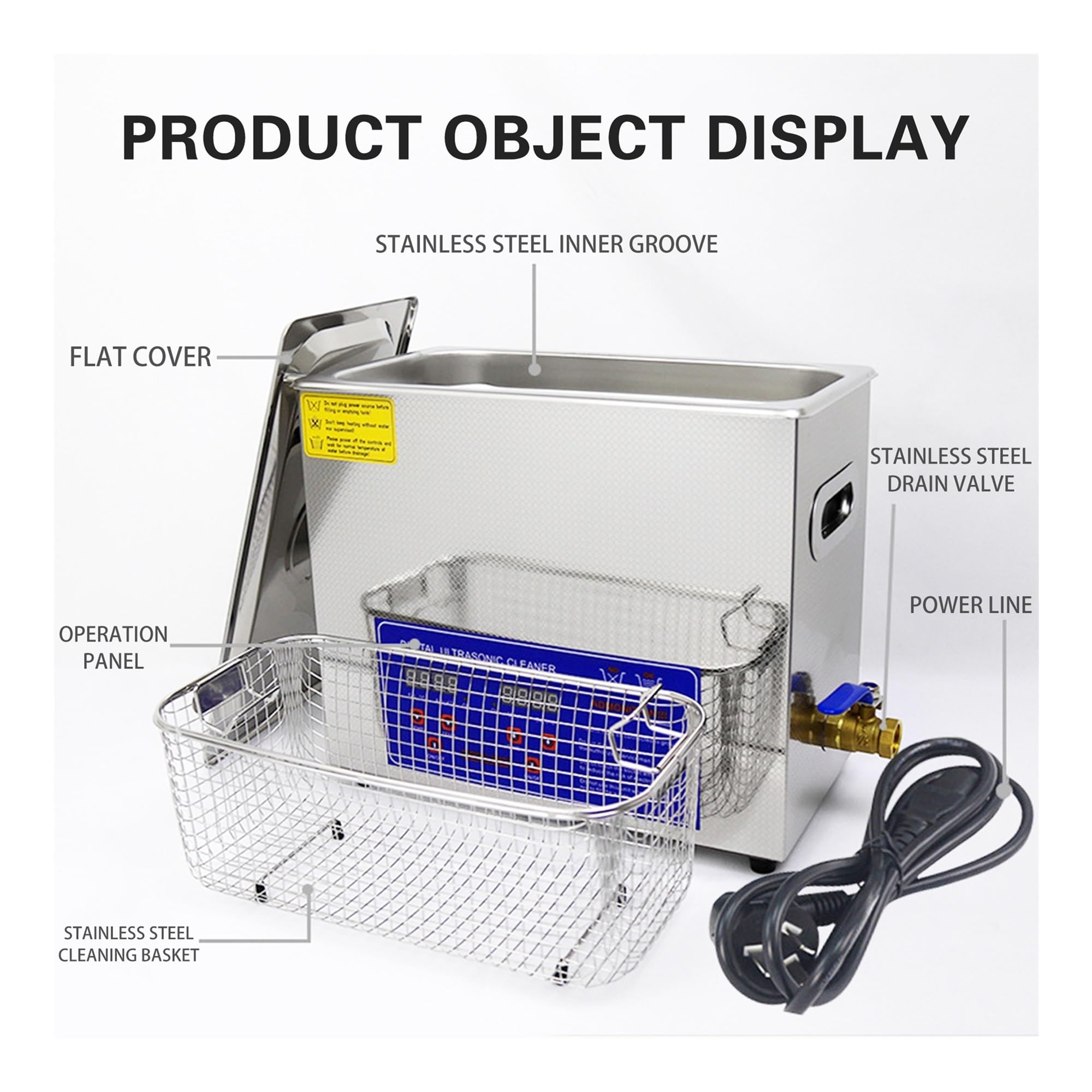 Ultraschallreiniger 2L 60W Ultraschallreinir Ultraschallbad Ultra-Reinigungsmaschine for Uhren Haushaltsräte