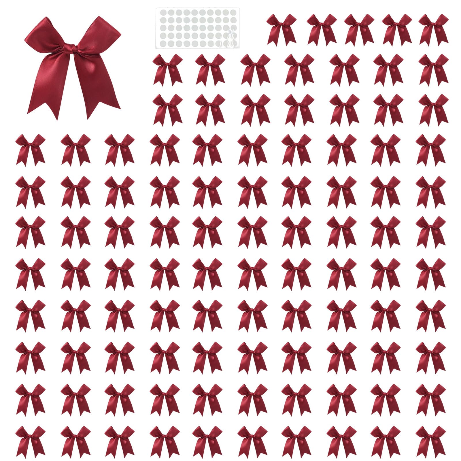 TFAOYS 100Pcs Gift Wrapping Ribbon Bowknot 8cm Polyester Fabric for Birthday Valentine ' s Day Wedding Gift Packaging Polyester