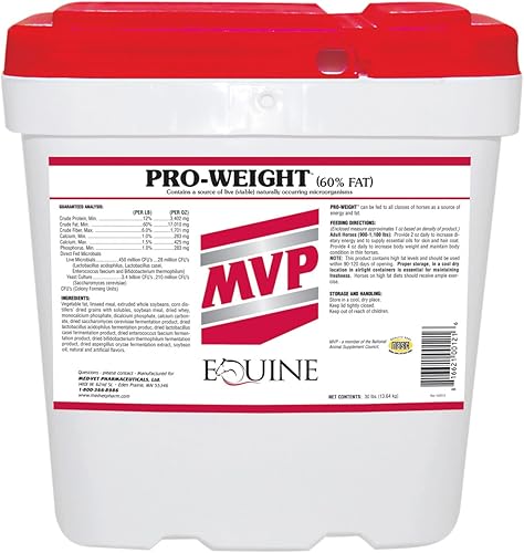 MVP Pro-Weight 30lb para un aumento de peso saludable en caballos