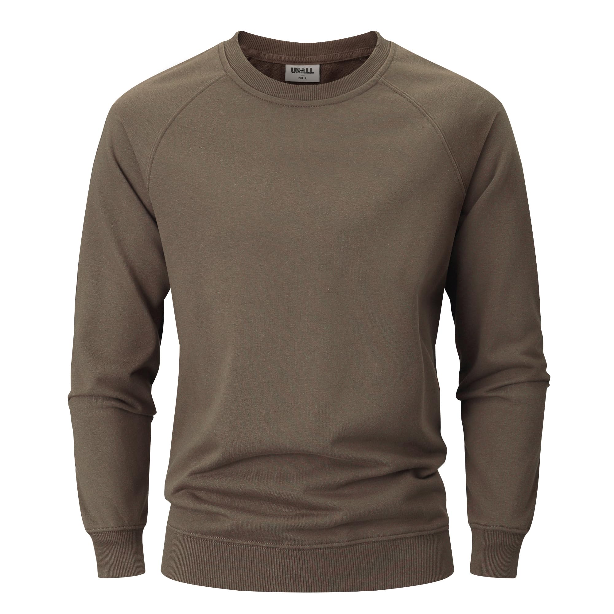 USALL Sweatshirts für Herren Baumwolle Rundhals Hoodie Pullovers Männer Kapuzenpullover Langarm Casual Sweatshirt