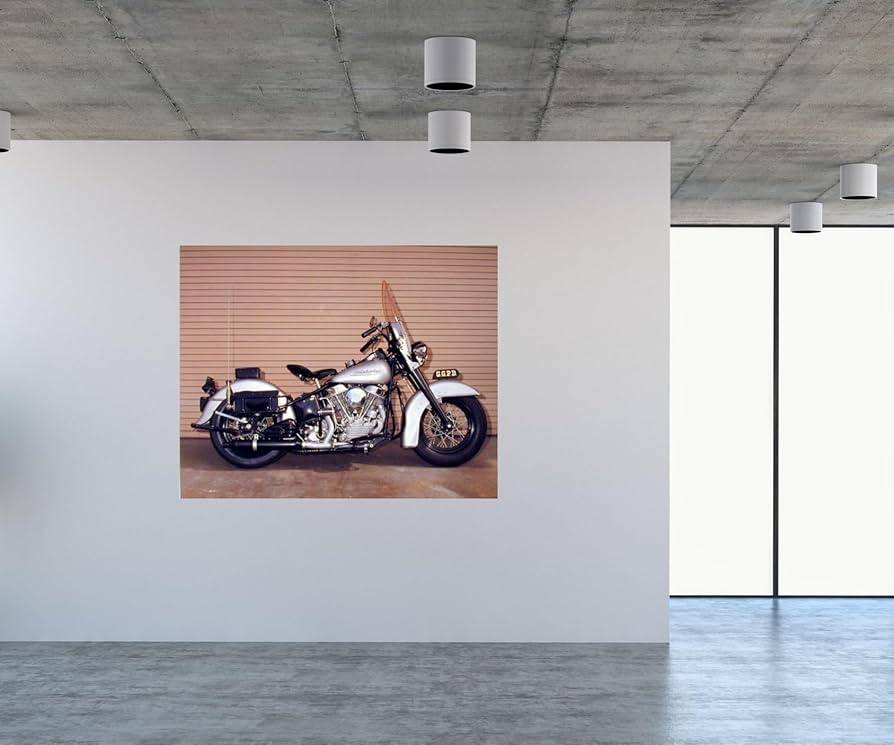 ハーレーダビッドソン□歴代バイクイラスト額入りポスター