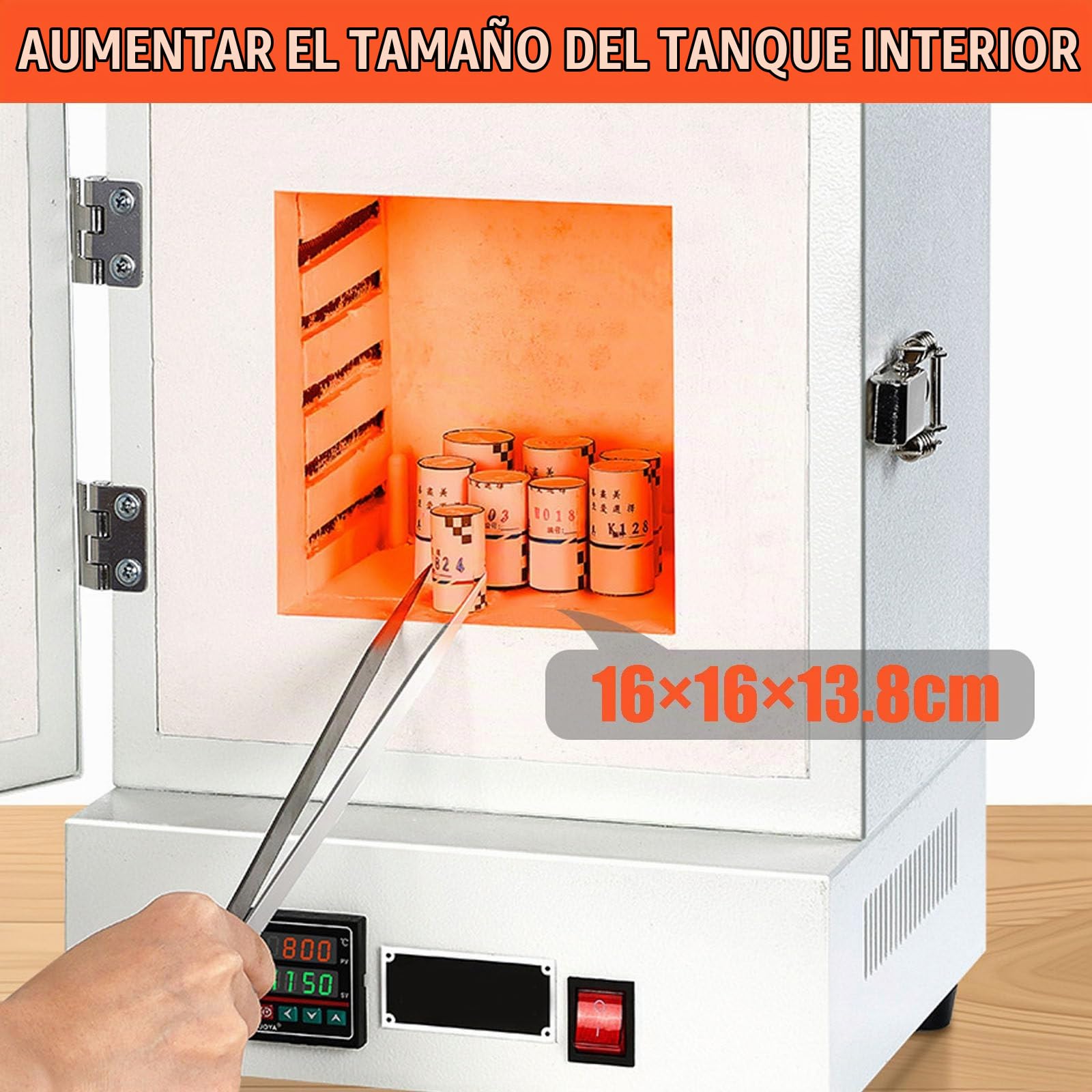 Horno Ceramica para Cerámica/Joyas - Horno Eléctrico para Cerámica 1150°C con Pantalla Digital & Calentamiento 4 Lados - para Estudio Hogar, Pequeñas Series, Desencerado, Recocido