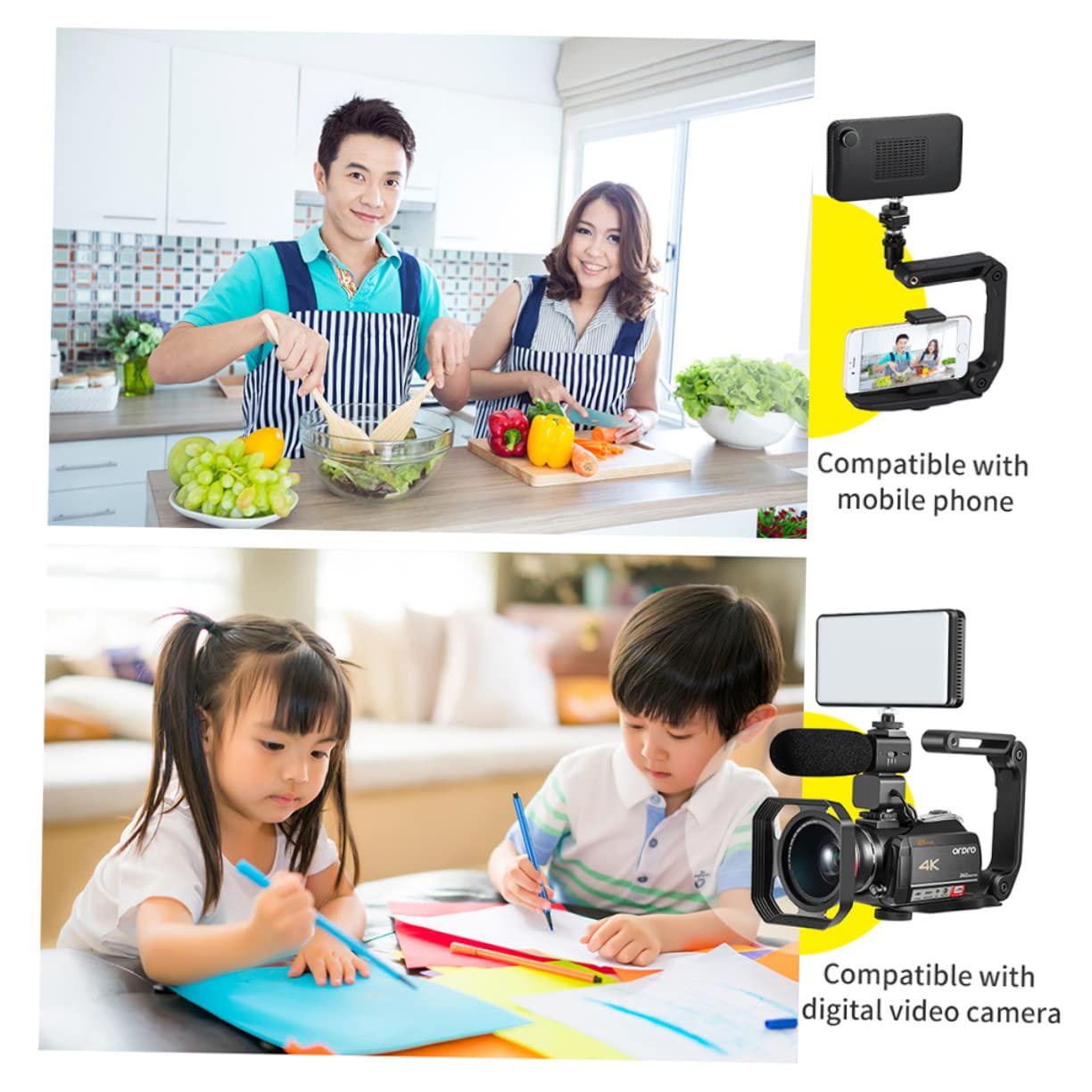 Uonlytech Estabilizador de Cámara Plegable Multiusos para DSLR, Soporte de Mano Tornillo 1/4, Ranura, para Vídeo
