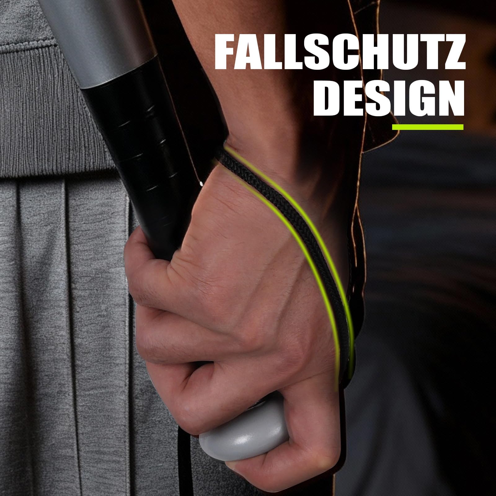 BOOSTEADY Baseballschläger aus robustem Stahl mit Rutschfester Griff und Paracord-Handschlaufe und 43cm für unterwegs