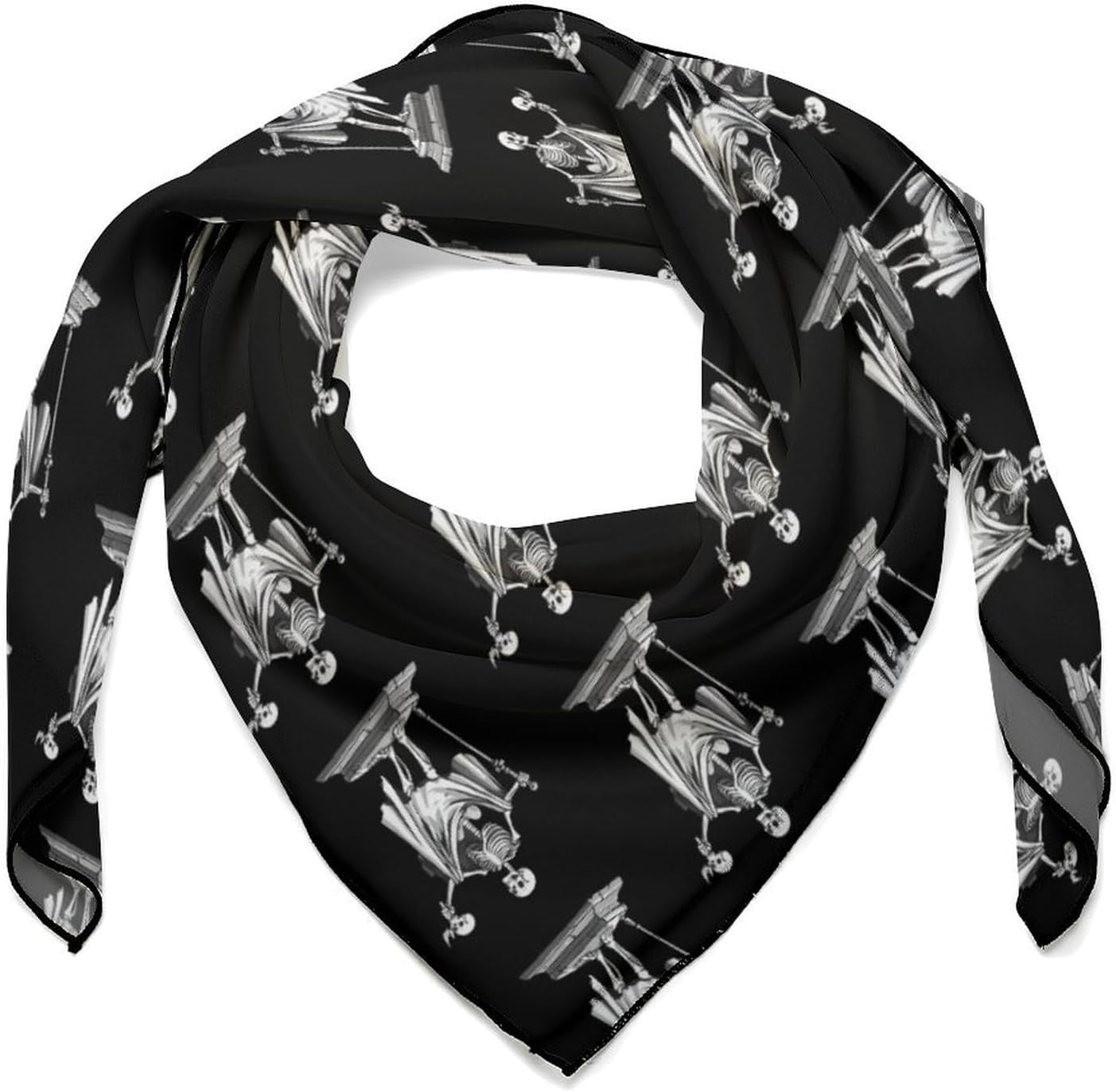 Master-Allegory-Life-Deaths Silk-Like Square Scarf for Women Vintage Printed Neck Scarf Bandanas Hair Scarves