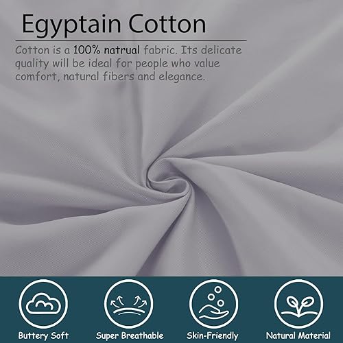 Miniatura 5 de Juego de sábanas divididas King - Sábanas de lujo divididas King para cama ajustable - 100% algodón, sábanas divididas King de 600 hilos - Sábanas