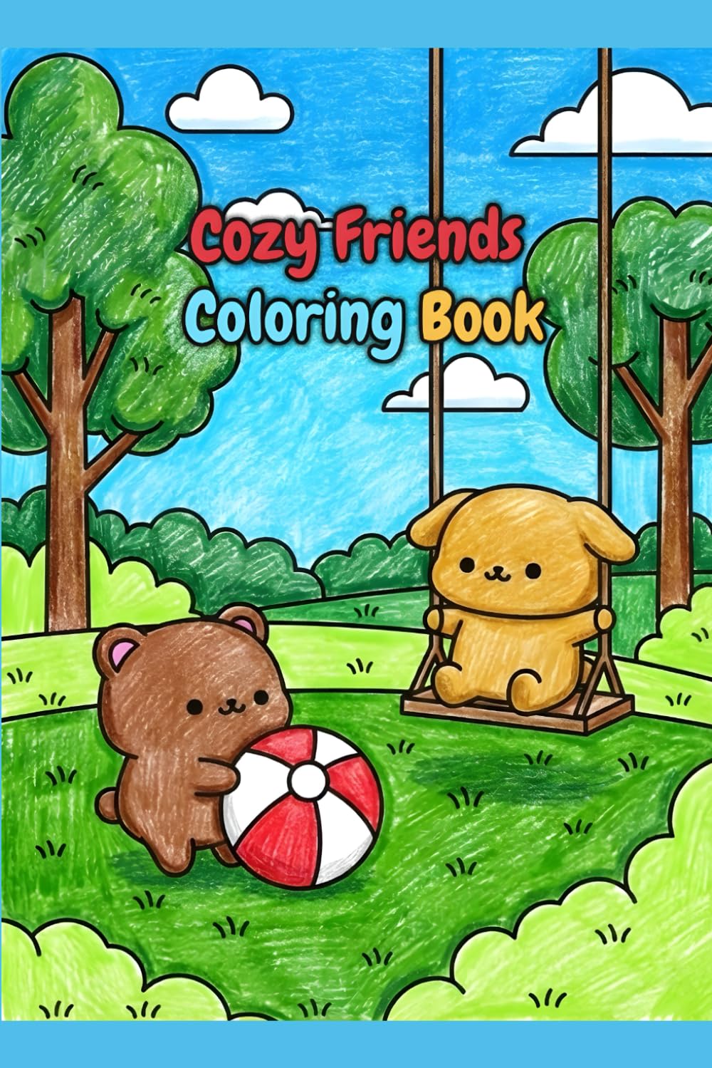Cozy Friends Coloring Book: Cute Animal Coloring Book for all Ages: Simple, Relaxing Designs for Stress Relief
