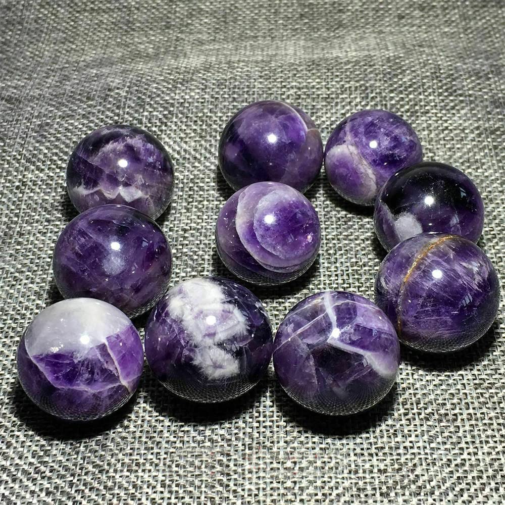 Esfera De Amatista De Ensueño Natural, Bola De Cristal De Cuarzo, Curación Reiki, 5 Uds.,5 Piezas (20-25 Mm)