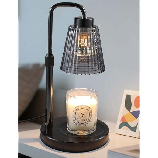 GODONLIF Candle Warmer Lamp with Timer Dimmable, Birthday Gifts for Women Mom, House Warming Gifts New Home Decor, Wax Melt Warmer for Jar Candles with 2 Bulbs, Black Marble Base