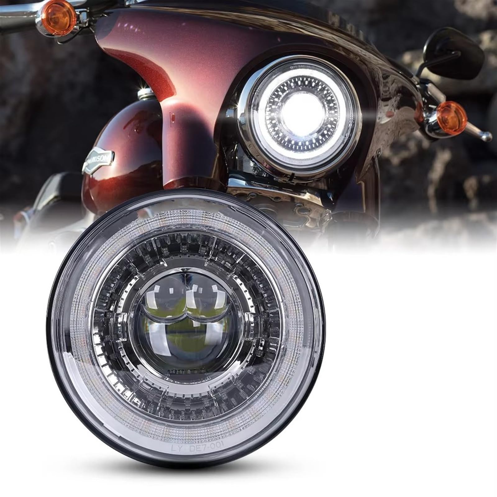 Auto Fari Anteriori Kit Faro Anteriore LED Cromato Da 7 Pollici Per Moto + Fendinebbia 4.5 Per Touring Per Road Per King Per Electra Per Glide