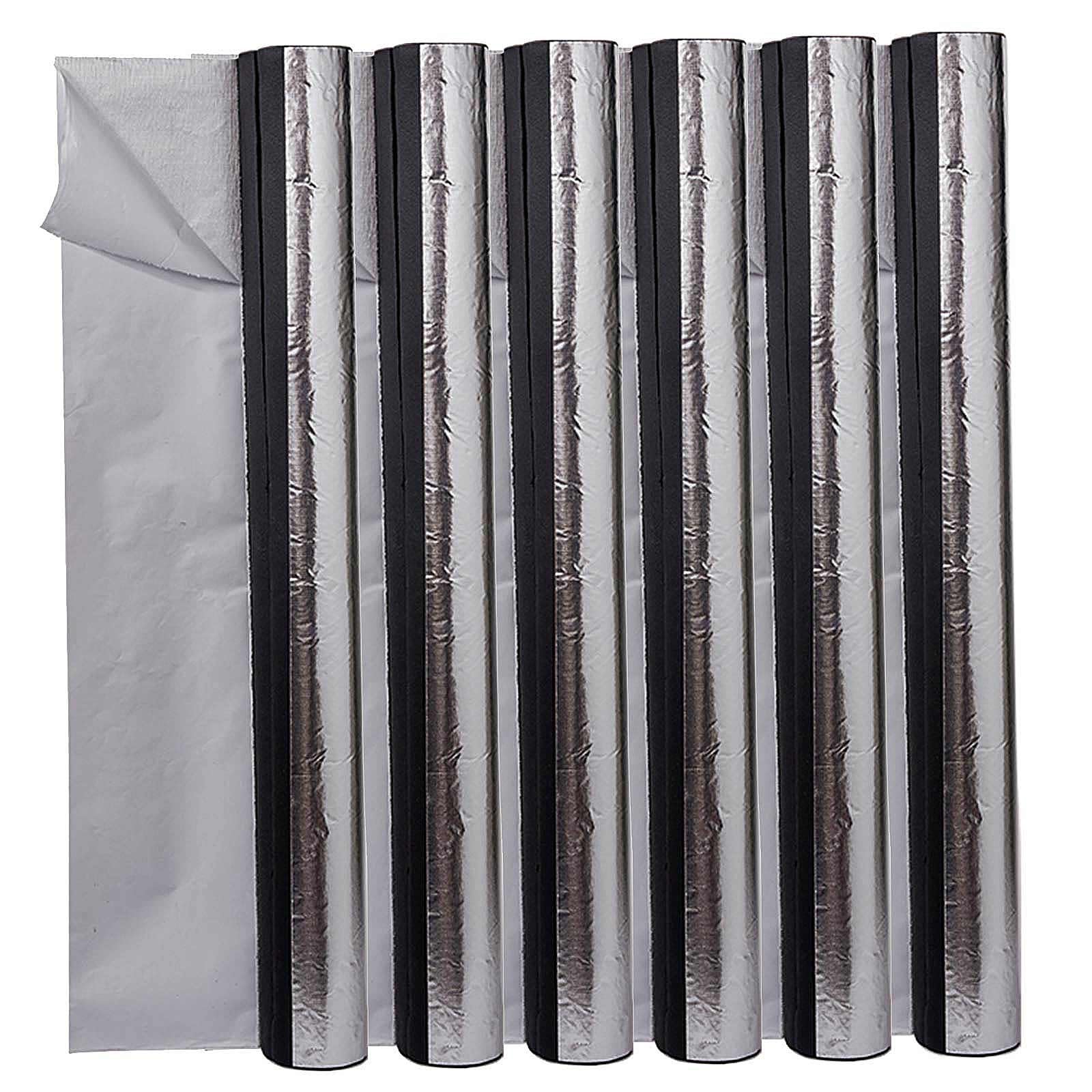 Tubo de Aislamiento con Papel de Aluminio Tubería de Aislamiento Térmico Flexible Manguito Aislante Protector para Protección Contra el Congelamiento en Invierno 6 Piezas(2"(50.0 mm))