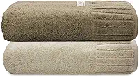 Jogo Toalha De Banho Gigante Ele/Ela Velour 500g/m², 100% Algodão, 02 Peças 85cm x 150cm, Toque Super Macio, Aconchegante, Melhor Absorção, Moderno E Sofisticado (Marrom/Bege)