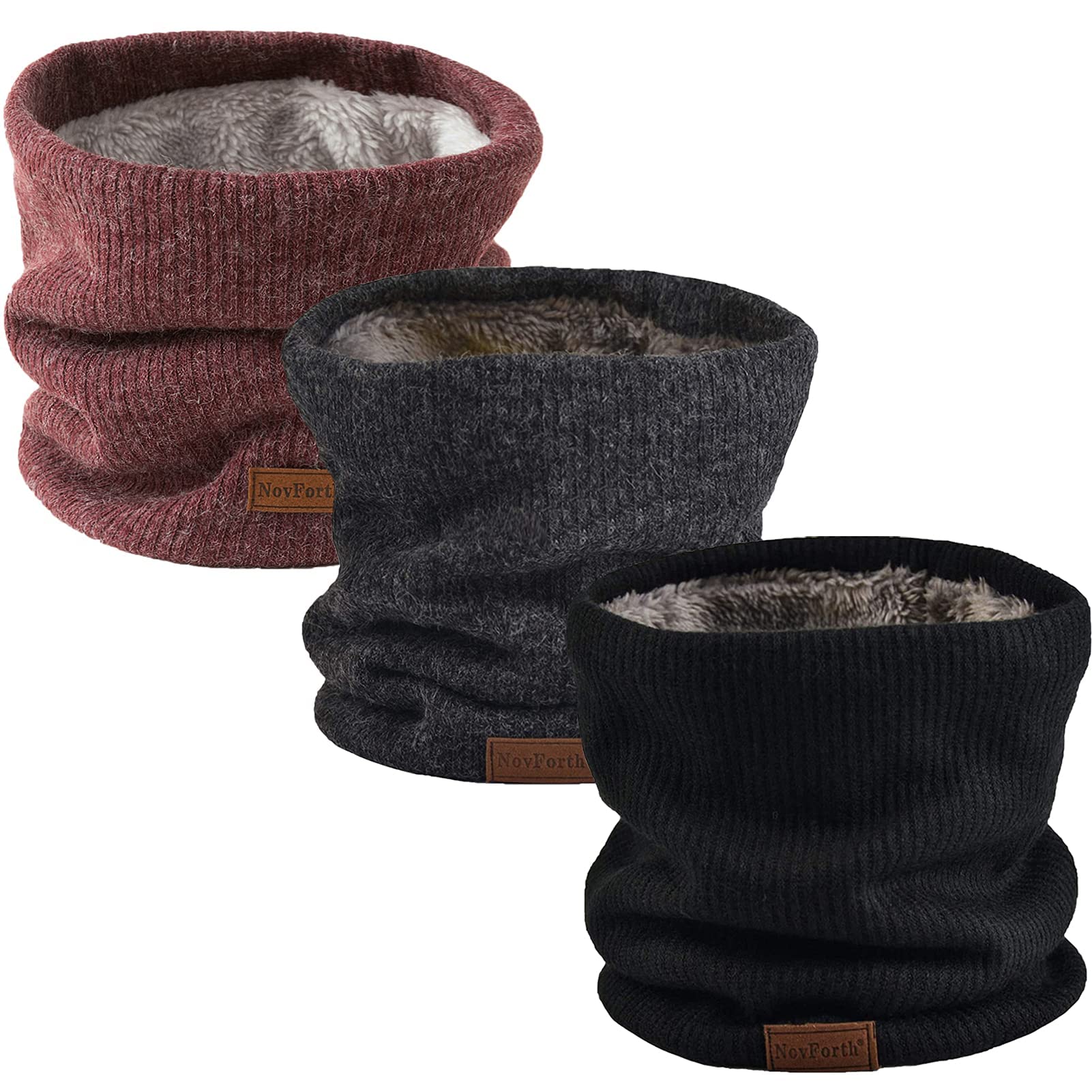 NovForth Winter Neck Warmer Men Ski, Neck Gaiter Face Scarf Women, Fleece Scarf for Men Gaiter Mask, Thick Windproof Scarves
