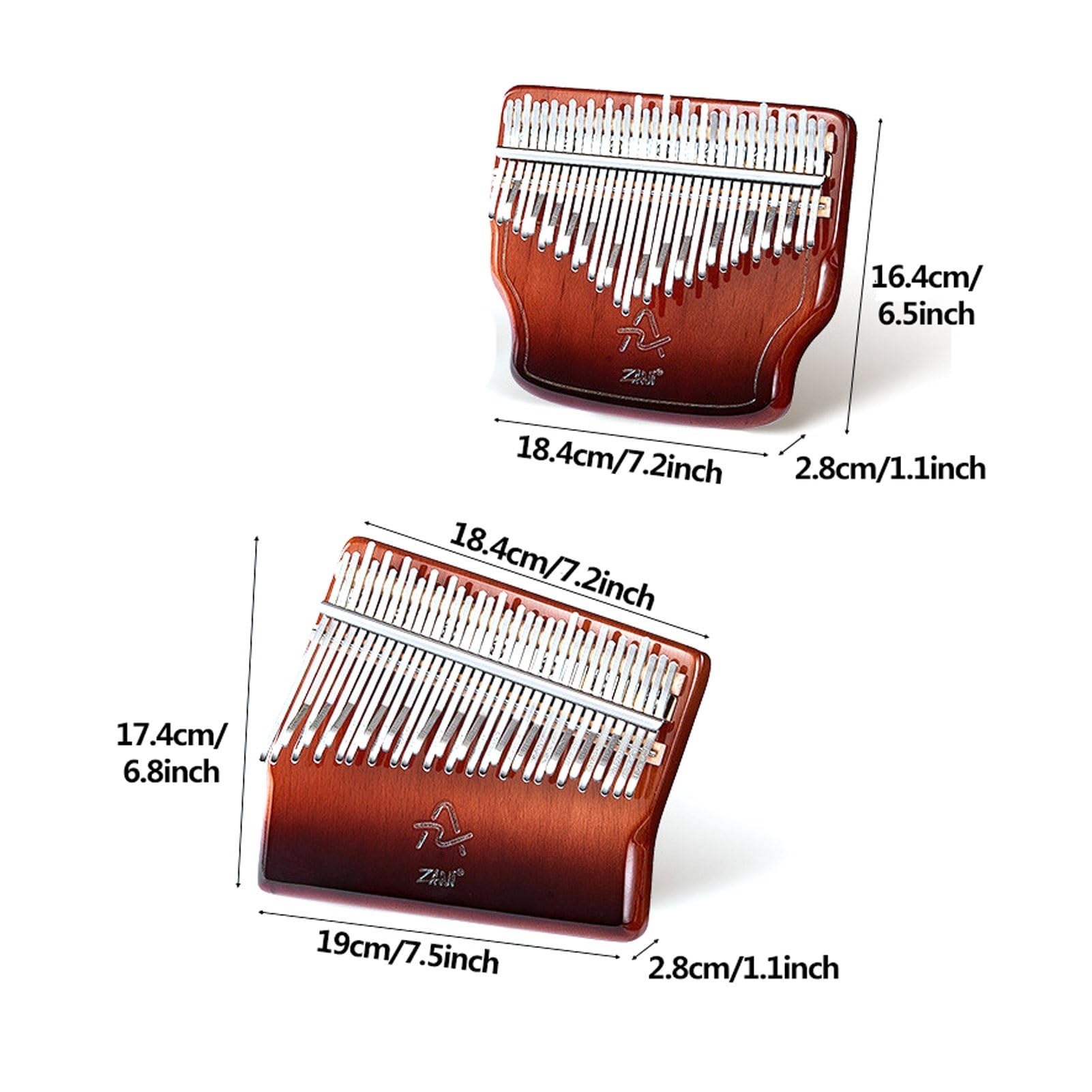 Kalimba 34 Touches Piano à Doigts En Bois Piano à Pouces Instrument De Musique Débutant Portable Avec Marteau D'accord, Couvre-Doigts Et Sac De Transport(34 tones-reddish-brown)