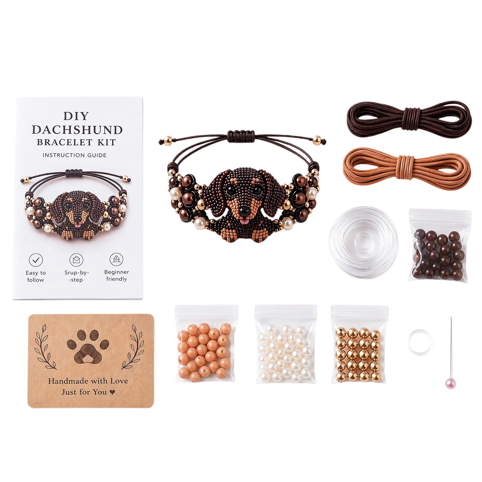 DIY Beaded Bracelet Making Kit, Cute Animals Beadwork Kits with Instructions, Adjustable Handmade Bead Weaving Jewelry Making Set for Adults Beginners Animals DIY Craft Lovers