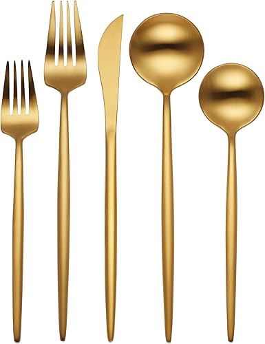 Miniatura 9 de Hampton Forge Zephyr 1810 - Palillos dorados satinados, 8 piezas, 0.35 libras, metálico