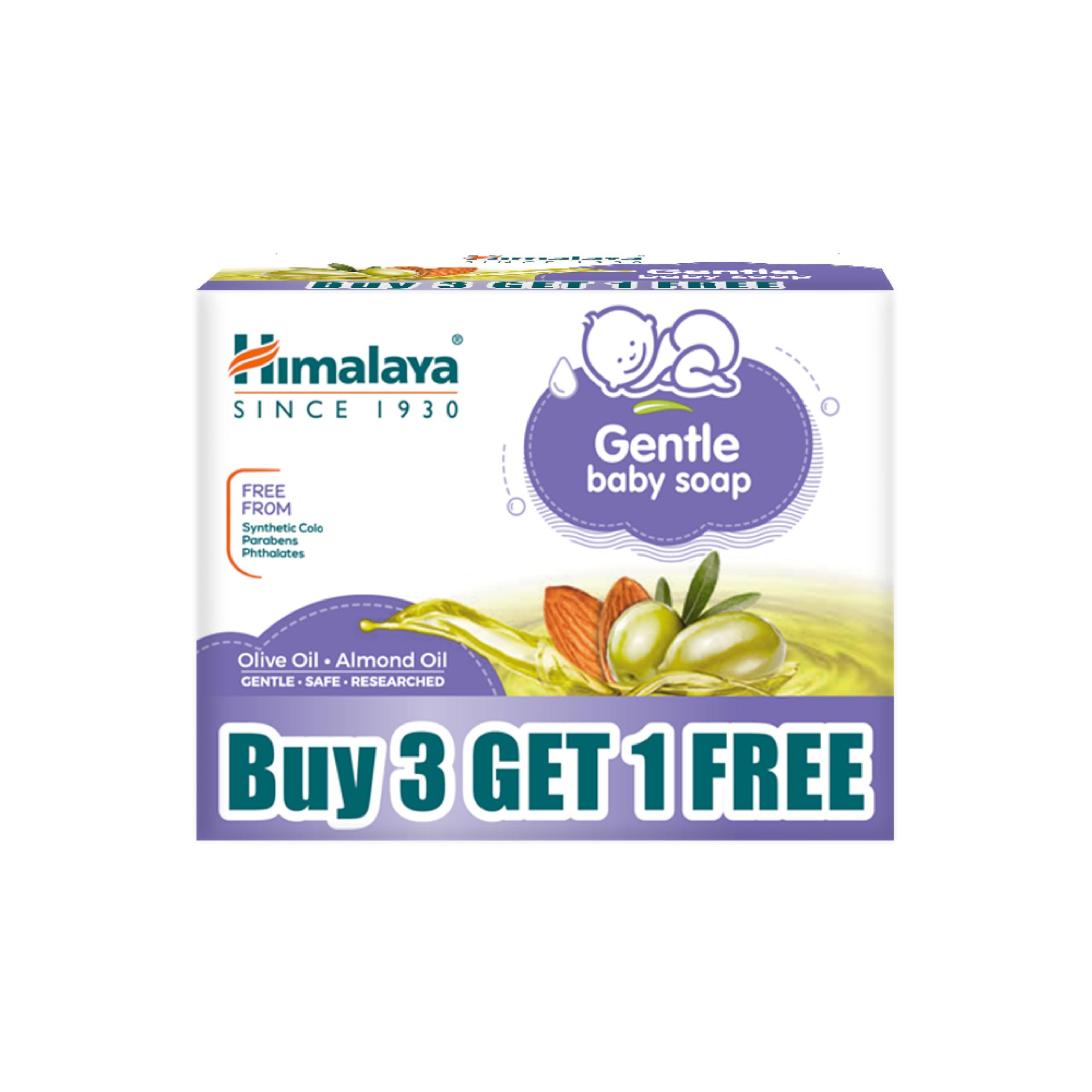 Himalaya Gentle Baby Soap 125 g | Buy 3 Get 1 Free | No 1 Doctor prescribed Brand | with Olive Oil and Almond Oil |Gentle Cleansing for Delicate Skin|Gentle.Safe.researched-image-43