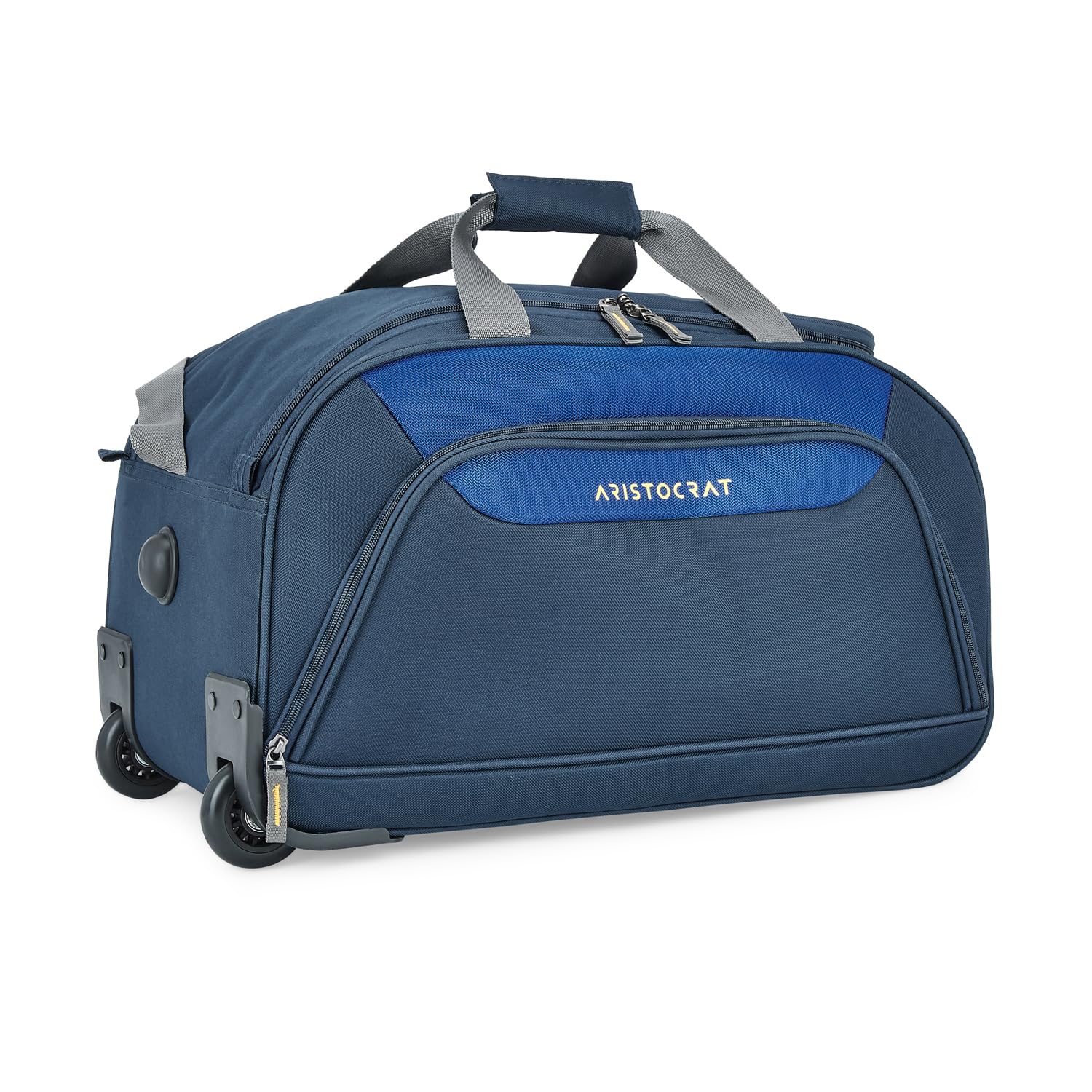 AristocratPolyester Solid Pattern Click Wheel Duffle Dft 55 (H,Blue, Small)