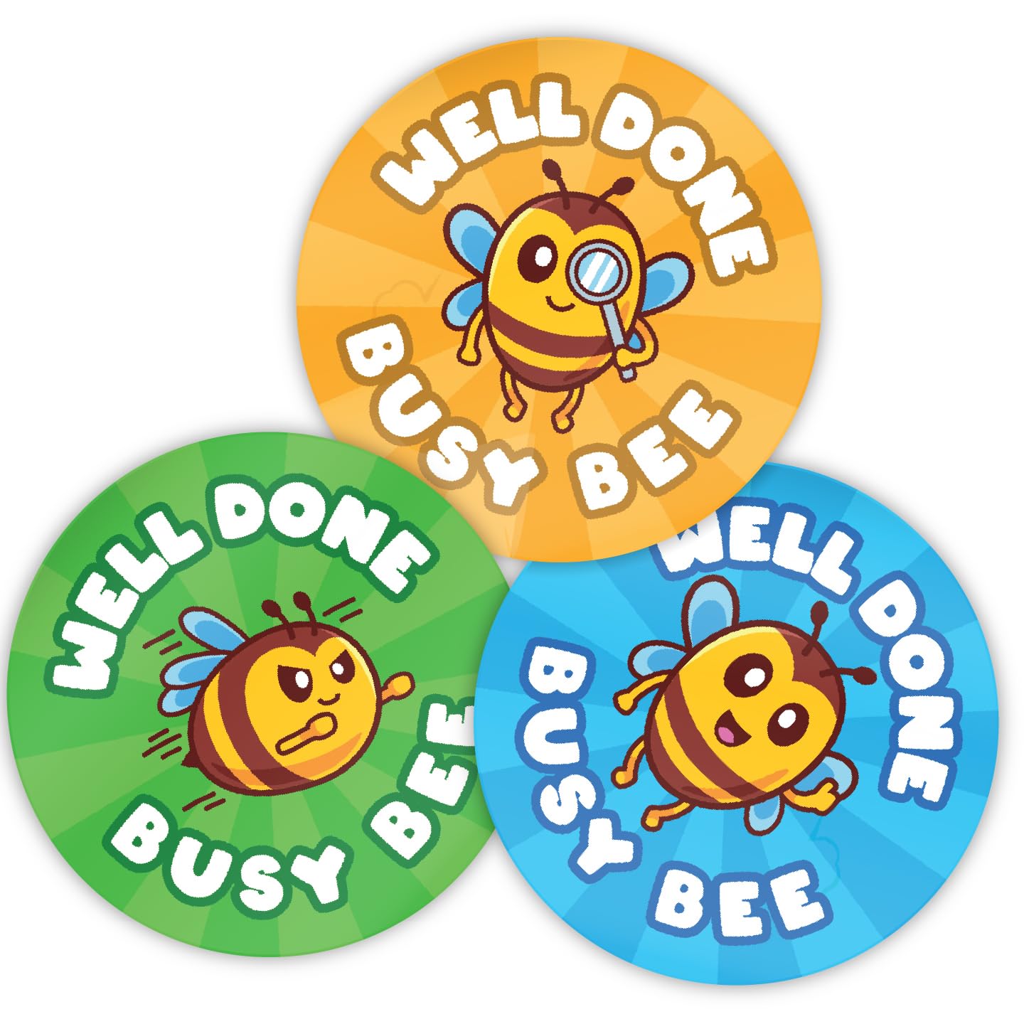 Stone Melon School Reward Stickers 144 Well Done Busy Bee Stickers 30Mm Round Awards Nursery Teachers Parents Children Kids