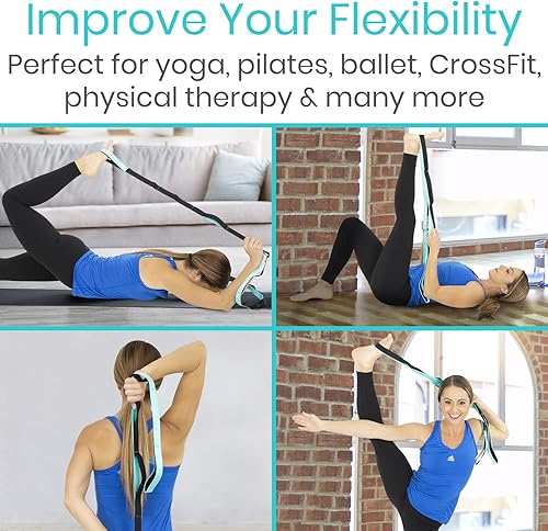 Miniatura 6 de Vive Correa elástica  Banda elástica para mejorar la flexibilidad  Estiramiento de la correa de yoga  Cinturón de ejercicios y terapia física para
