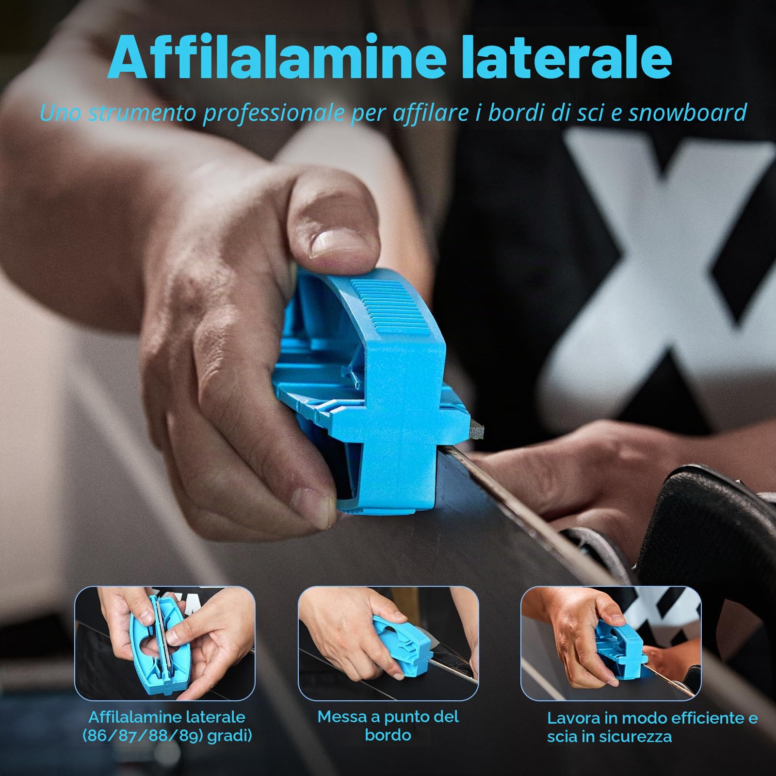 XCMAN Kit Completo per la Messa a Punto e la sciolinatura di Sci e Snowboard con Ferro per sciolinatura, Cera Universale, accordatore per Bordi, Spazzola, Raschietto per Cera, Ptex